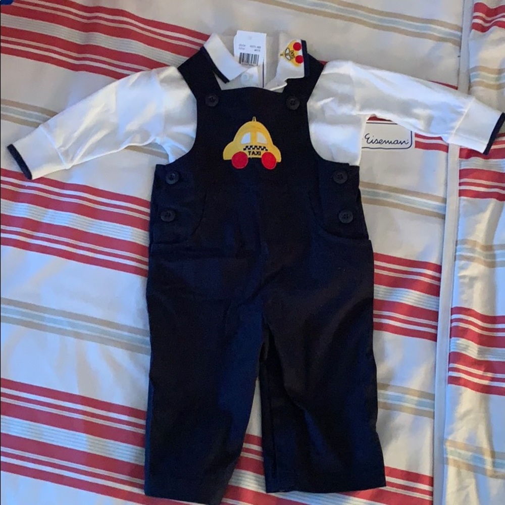 NWT Florence Eiseman 12M Overall & Polo Set Taxi